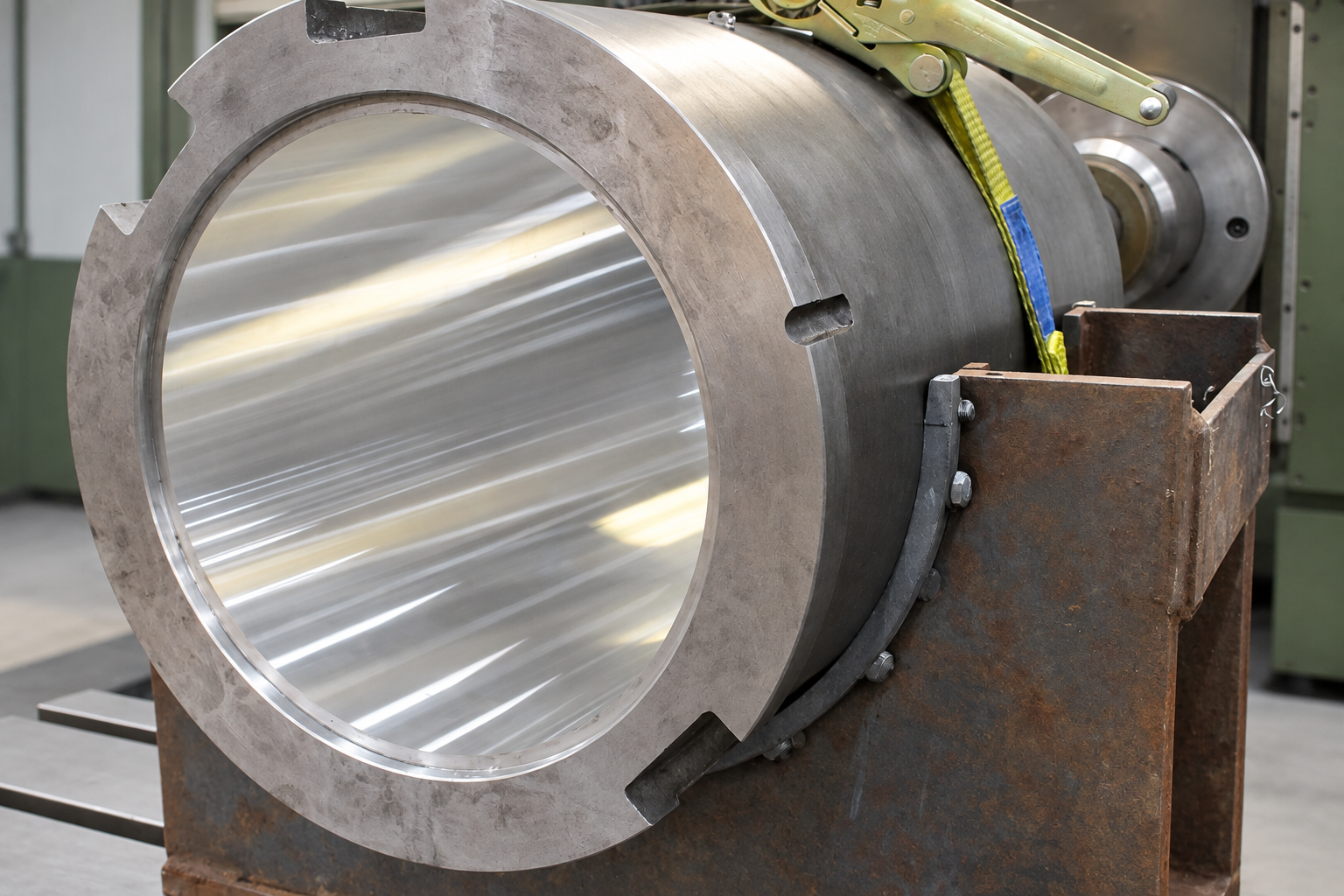 Large bearing during machining setup